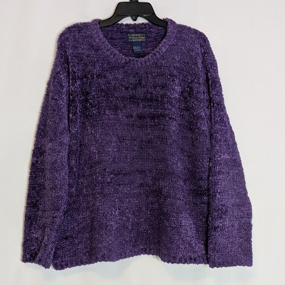 WILLOW RIDGE Purple Long Sleeve Pullover Chenille Sweater; Size 1X - Picture 1 of 4